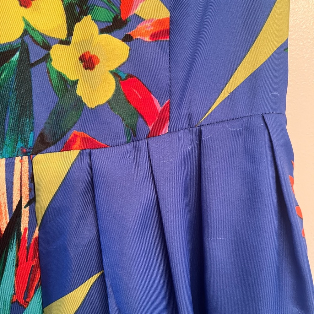 ELLEN TRACY Blue Green
Orange Floral Leaves dress size S - Picture 7 of 12